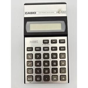 CASIO Retro Calculator HL-122 12-Digit Battery Powered Tested True Vintage Japan